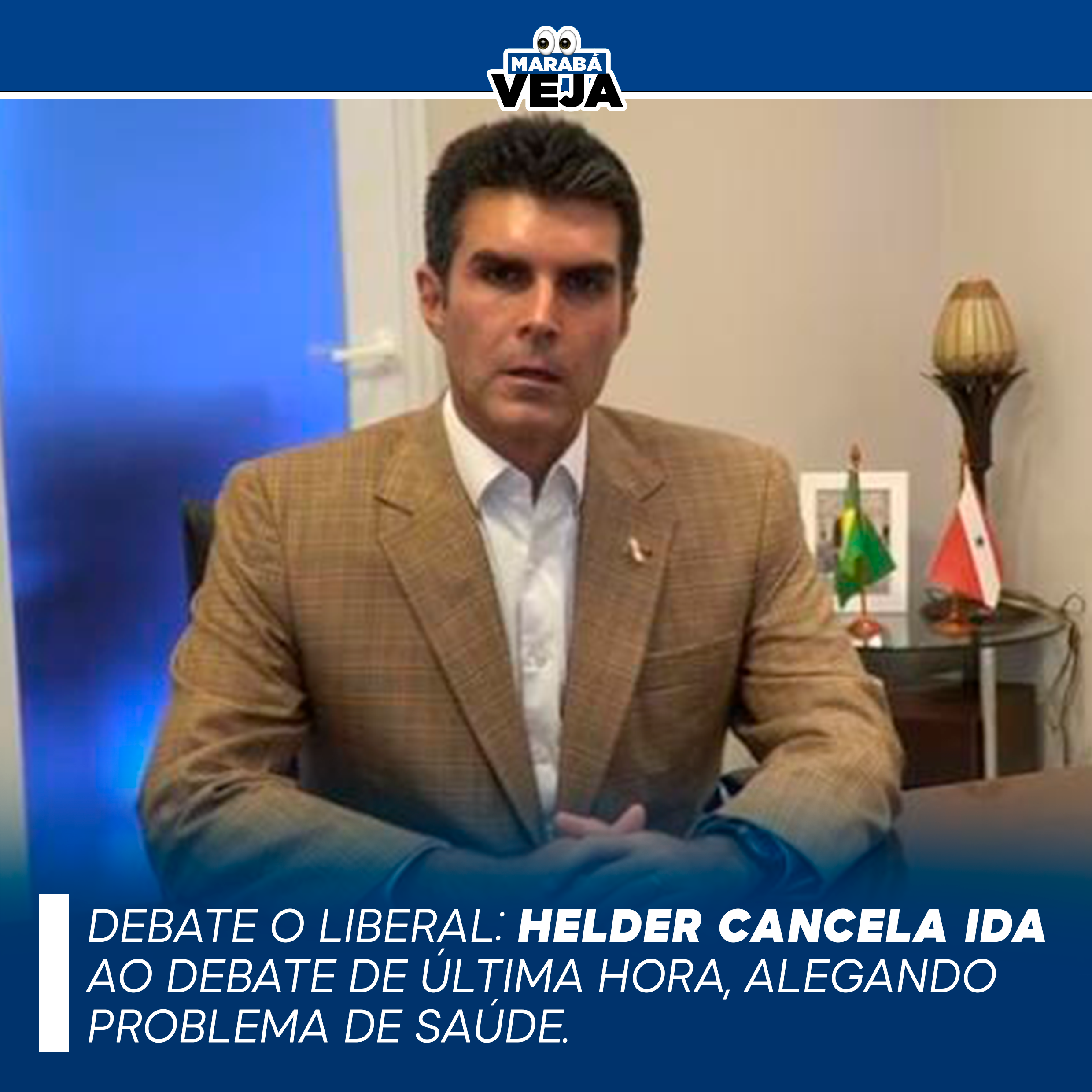 Assessoria do candidato do MDB informou que Helder não irá participar do debate por motivos de saúde.