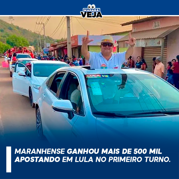 Maranhense Ganhou mais de R$ 500 mil apostando em lula no primeiro turno.